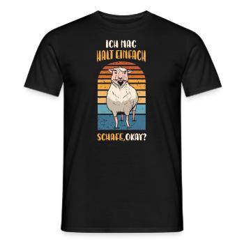 Ich mag einfach Schafe, Okay? Schaf - Männer T-Shirt - Schwarz - Vorne - AI Model Male 178 light (178cm)