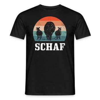 Retro Schaf Design, Schafe - Männer T-Shirt - Schwarz - Vorne - AI Model Male 178 light (178cm)