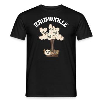 Baumwolle Wortspiel Schaf auf Baum, Schaf - Männer T-Shirt - Schwarz - Vorne - AI Model Male 178 light (178cm)