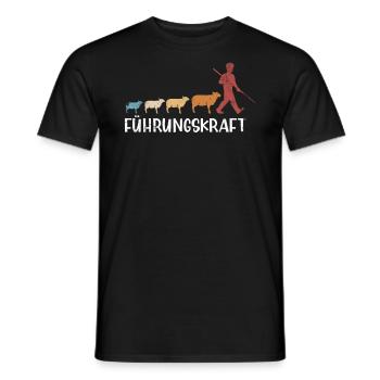 Führungskraft. Design mit Schafen und Schäfer - Männer T-Shirt - Schwarz - Vorne - AI Model Male 178 light (178cm)
