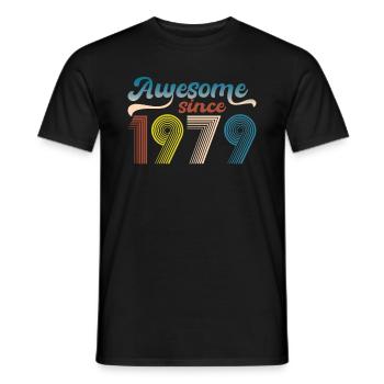 Vintage 1979 Retro Bitrthday Limited Edition - Men's T-Shirt - black - Front - AI Model Male 178 light (178cm)