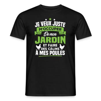 Je veux juste m'occuper de mon jardin - T-shirt homme - noir - Devant - AI Model Male 178 light (178cm)
