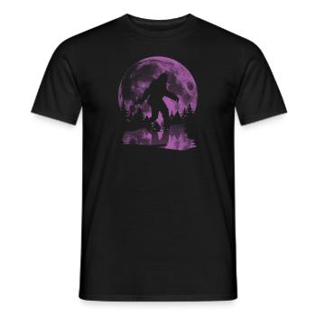 Moon and Bigfoot for monster lovers - Men's T-Shirt - black - Front - AI Model Male 178 light (178cm)