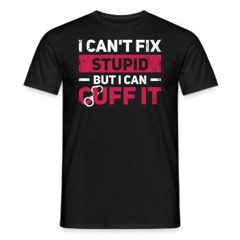 Je ne peux pas réparer la stupidité, mais je peux - T-shirt homme - noir - Devant - AI Model Male 178 light (178cm)