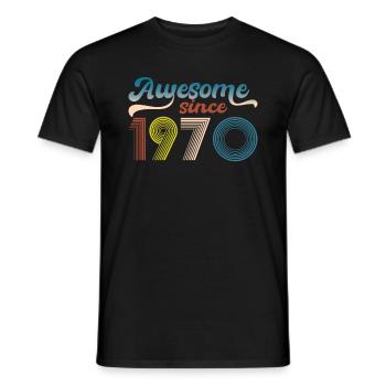 Vintage 1970 Retro Bitrthday Limited Edition - Men's T-Shirt - black - Front - AI Model Male 178 light (178cm)