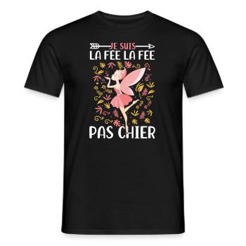 Je suis la fée la fée pas chier - T-shirt homme - noir - Devant - AI Model Male 178 light (178cm)