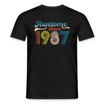 Vintage 1987 Retro Bitrthday Limited Edition - Men's T-Shirt - black - Front - AI Model Male 178 light (178cm)