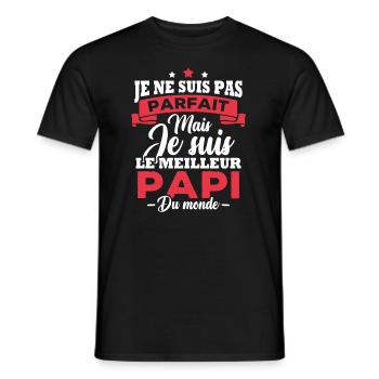 Pas parfait mais le meilleur papi du monde - T-shirt homme - noir - Devant - AI Model Male 178 light (178cm)