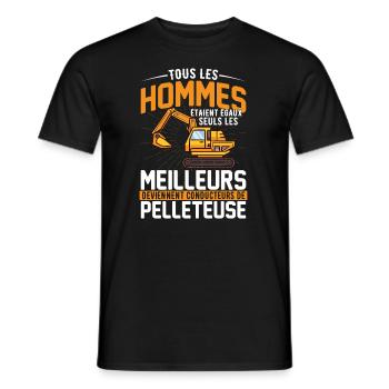 Les meilleurs deviennent conducteurs de pelleteuse - T-shirt homme - noir - Devant - AI Model Male 178 light (178cm)