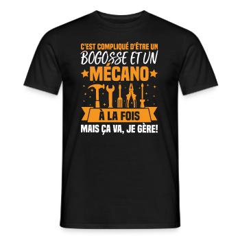 Un bogosse et un mécano - T-shirt homme - noir - Devant - AI Model Male 178 light (178cm)