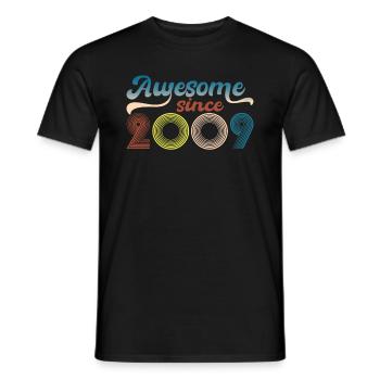 Fantastisch Seit 2009 Retro 14. Bitrthday - Männer T-Shirt - Schwarz - Vorne - AI Model Male 178 light (178cm)