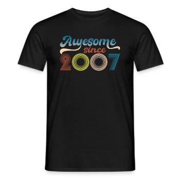Fantastic since 2007 Retro 16th Bitrthday - Men's T-Shirt - black - Front - AI Model Male 178 light (178cm)