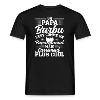 Un papa barbu c'est comme un papa normal - T-shirt homme - noir - Devant - AI Model Male 178 light (178cm)