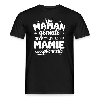 Maman géniale donne toujours mamie exceptionelle - T-shirt homme - noir - Devant - AI Model Male 178 light (178cm)