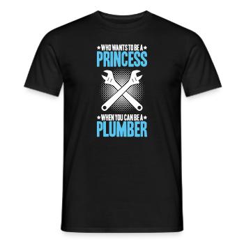Plant mechanic plumber plumber sanitary heating - Men's T-Shirt - black - Front - AI Model Male 178 light (178cm)