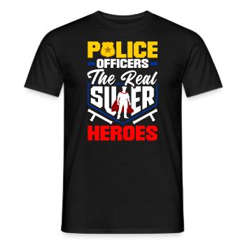 Real Heroes Father’s Day Design pour Policeman - T-shirt homme - noir - Devant - AI Model Male 178 light (178cm)