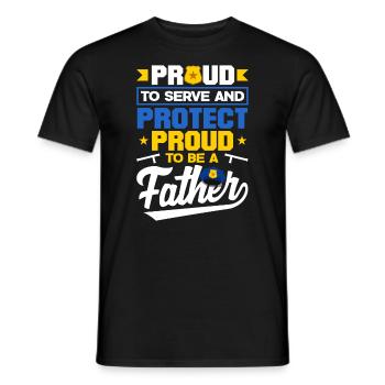 Proud to Protect Father's Day Design for Policeman - Männer T-Shirt - Schwarz - Vorne - AI Model Male 178 light (178cm)