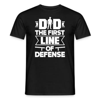 Dad First Line Of Defense Father's Day Design for - Männer T-Shirt - Schwarz - Vorne - AI Model Male 178 light (178cm)
