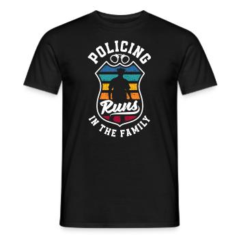 Policing runs in the Family Father's Day Design - Männer T-Shirt - Schwarz - Vorne - AI Model Male 178 light (178cm)