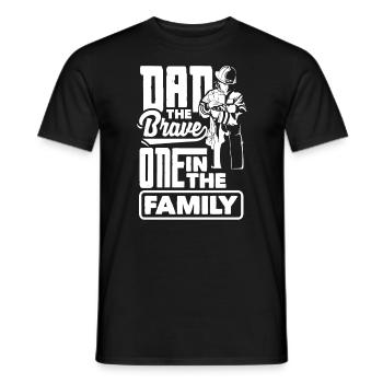 Dad The Brave One In The Family Firefighters - Men's T-Shirt - black - Front - AI Model Male 178 light (178cm)