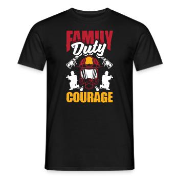Devoir familial Courage Pompiers Fête des pères - T-shirt homme - noir - Devant - AI Model Male 178 light (178cm)
