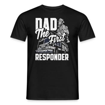 Dad the first Responder Firefighter Design for - Männer T-Shirt - Schwarz - Vorne - AI Model Male 178 light (178cm)
