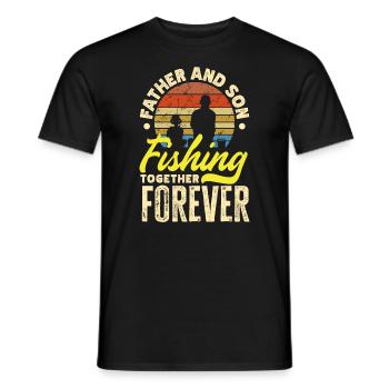 Father And Son Fishing Together Forever Father's - Männer T-Shirt - Schwarz - Vorne - AI Model Male 178 light (178cm)