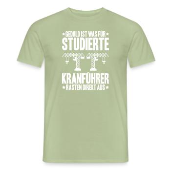 Kranführer Kranfahrer Kran Crane Operator - Männer T-Shirt - Sage - Vorne - AI Model Male 178 light (178cm)