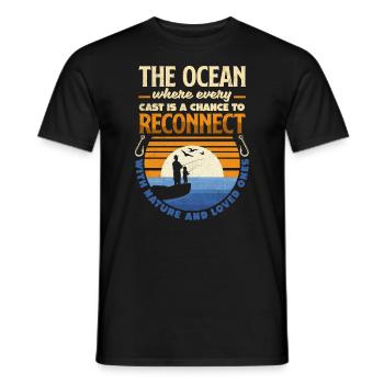 Fishing Dad Father and Son Ocean Father's Day - Männer T-Shirt - Schwarz - Vorne - AI Model Male 178 light (178cm)