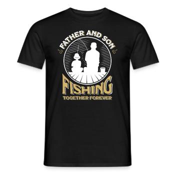 Fishing Togehter Forever Father's Day Fishing Dad - Männer T-Shirt - Schwarz - Vorne - AI Model Male 178 light (178cm)
