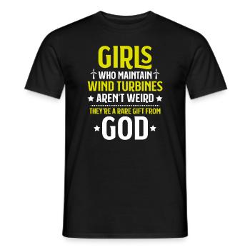 Technicien de service Éoliennes Énergie éolienne - T-shirt homme - noir - Devant - AI Model Male 178 light (178cm)