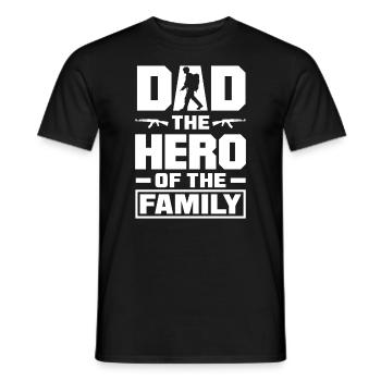 Dad The Hero Of The Family Father's Day - Men's T-Shirt - black - Front - AI Model Male 178 light (178cm)