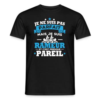 Je ne suis pas parfait mais je suis rameur - T-shirt homme - noir - Devant - AI Model Male 178 light (178cm)