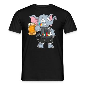 Cameroon Fan Elephant - Men's T-Shirt - black - Front - AI Model Male 178 light (178cm)