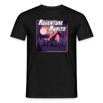 Die Berge Rufen Das Abenteuer Erwartet - Männer T-Shirt - Schwarz - Vorne - AI Model Male 178 light (178cm)