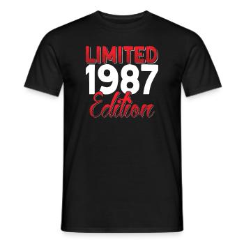 Vintage 1987 Retro Bitrthday Limited Edition - Men's T-Shirt - black - Front - AI Model Male 178 light (178cm)