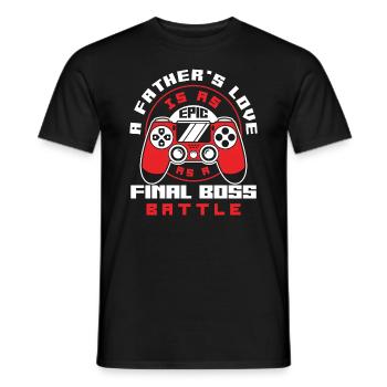Fathers Love Is Epic Like A Boss Battle Fathers - Men's T-Shirt - black - Front - AI Model Male 178 light (178cm)