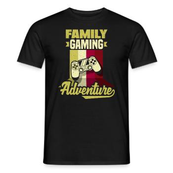 Family Gaming Adventure Fathers Day Gamer - Men's T-Shirt - black - Front - AI Model Male 178 light (178cm)
