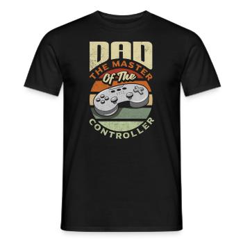 Dad The Master Of The Controller Fathers Day Gamer - Men's T-Shirt - black - Front - AI Model Male 178 light (178cm)