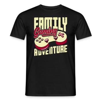 Family Gaming Adventure Fathers Day Gamer - Men's T-Shirt - black - Front - AI Model Male 178 light (178cm)