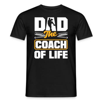 Dad The Coch Of Life Fathers Day Baseball - Männer T-Shirt - Schwarz - Vorne - AI Model Male 178 light (178cm)