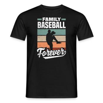Family Baseball Forever Fathers Day Dad - Men's T-Shirt - black - Front - AI Model Male 178 light (178cm)