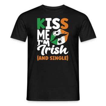 Embrasse-moi Je suis irlandais et célibataire St Patrick - T-shirt homme - noir - Devant - AI Model Male 178 light (178cm)