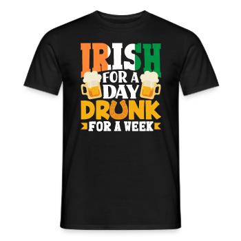 Irlandais pour un jour ivre pour une semaine Fête de la Saint-Patrick - T-shirt homme - noir - Devant - AI Model Male 178 light (178cm)