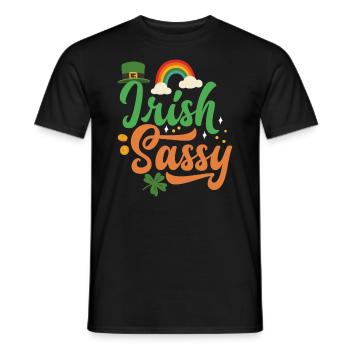 Irish Sassy Celebrate Ireland St Patricks Day - Men's T-Shirt - black - Front - AI Model Male 178 light (178cm)