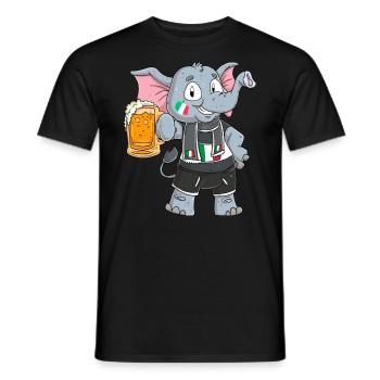 Italy Fan Elephant - Men's T-Shirt - black - Front - AI Model Male 178 light (178cm)