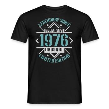 Légendaire depuis Février 1976 édition limitée - T-shirt homme - noir - Devant - AI Model Male 178 light (178cm)