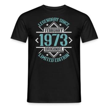 Legendary since February 1973 limited edition - Men's T-Shirt - black - Front - AI Model Male 178 light (178cm)