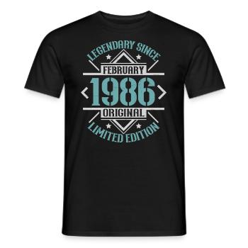 Légendaire depuis Février 1986 édition limitée - T-shirt homme - noir - Devant - AI Model Male 178 light (178cm)
