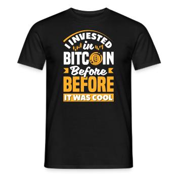 I Invested In Bitcoin Before It Was Cool - Männer T-Shirt - Schwarz - Vorne - AI Model Male 178 light (178cm)